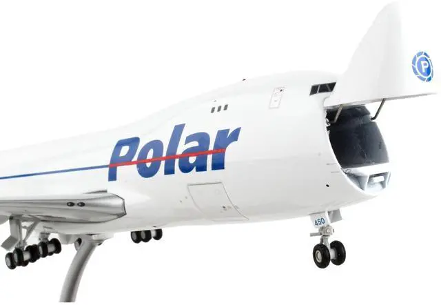 Alt view image 7 of 8 - Boeing 747-400F Commercial Aircraft White with Blue Tail "Gemini 200 - Interactive" 1/200 Diecast Model Airplane by GeminiJets