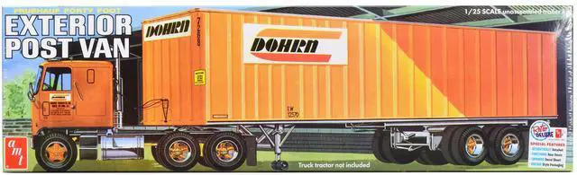Alt view image 7 of 8 - Skill 3 Model Kit Fruehauf Forty Foot Exterior Post Van Trailer "Dohrn Transfer Co." 1/25 Scale Model by AMT