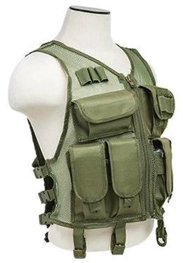 Alt view image 2 of 3 - NcSTAR CMTV2951G Vism Lightweight Mesh Tactical Vest Green, M-XL