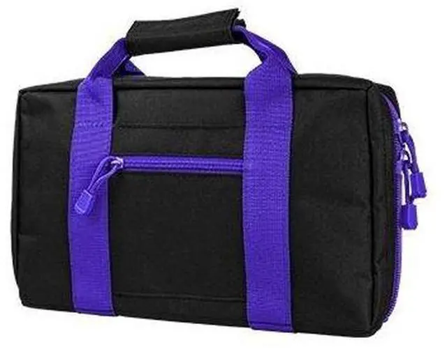 Alt view image 4 of 5 - Nc Star Discreet Pistol Case, Black with Purple Trim, Small