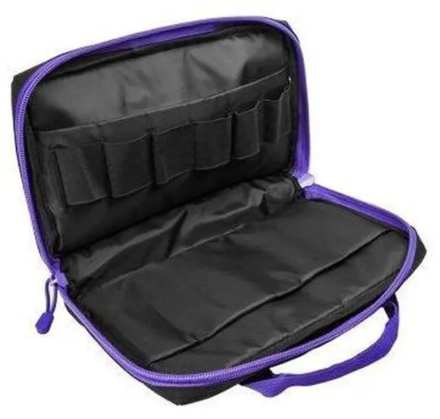 Alt view image 2 of 5 - Nc Star Discreet Pistol Case, Black with Purple Trim, Small