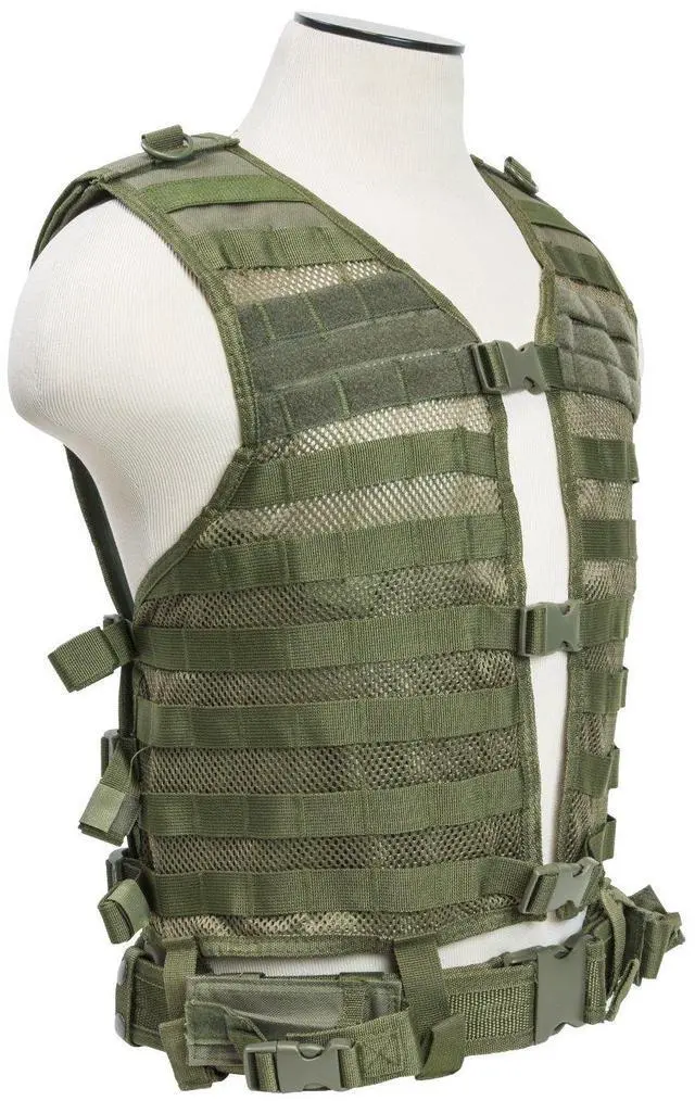 Alt view image 2 of 3 - VISM by NcStar Molle Pals Vest, Green, Large (CPVL2915G)