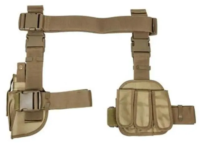 Main image of Nc Star Drop Leg Holster/Mag Holder (3 Piece), Brown/Tan, Medium