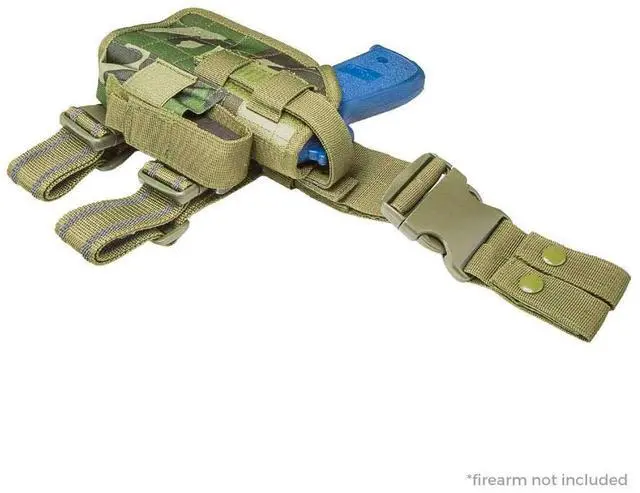 Alt view image 3 of 3 - NC Star CVDLHOL2954WC Drop Leg Universal Holster, Woodland Camouflage, Full Size