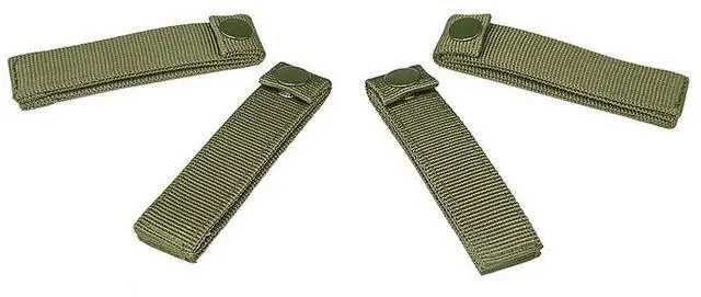 Main image of NcSTAR, Molle Thumb Snap Straps, 4" Length, Green, Package of 4