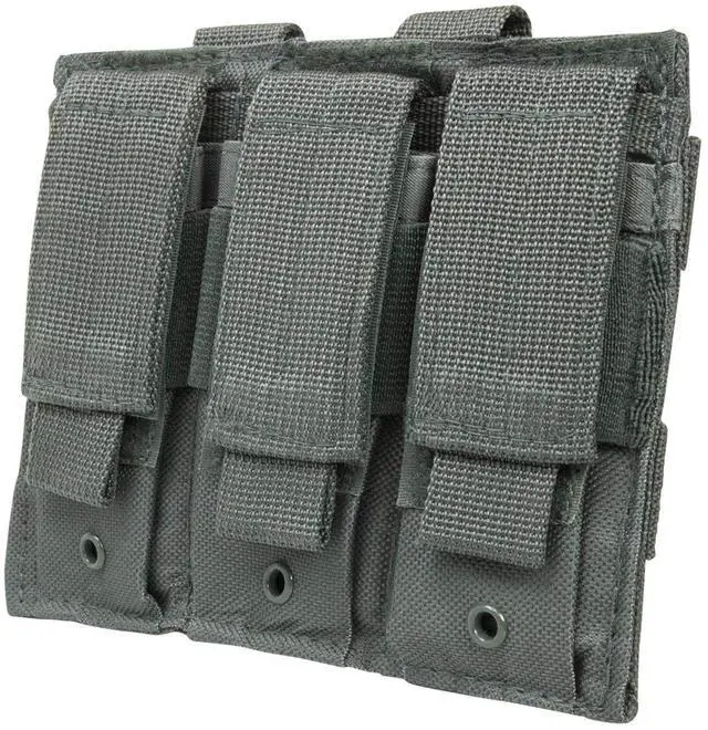 Alt view image 3 of 3 - NC Star Triple Pistol Mag Pouch, Urban Gray
