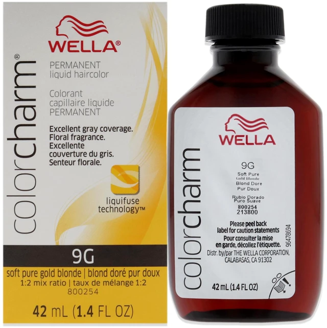 Main image of Color Charm Permanent Liquid Hair Color - 9G Soft Pure Gold Blonde by Wella for Unisex - 1.42 oz Hair Color