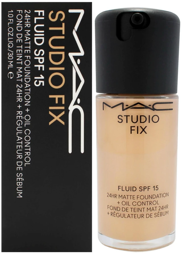 Main image of Studio Fix Fluid SPF 15 24Hr Matte Foundation Plus Oil Control - C4 Light Neutral Golden with Peachy Undertone by MAC for Women - 1 oz Foundation