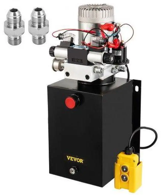 Alt view image 2 of 3 - VEVOR Hydraulic Power Unit Double Acting W/ Pressure Gauge Hydraulic Pump 12 Quart