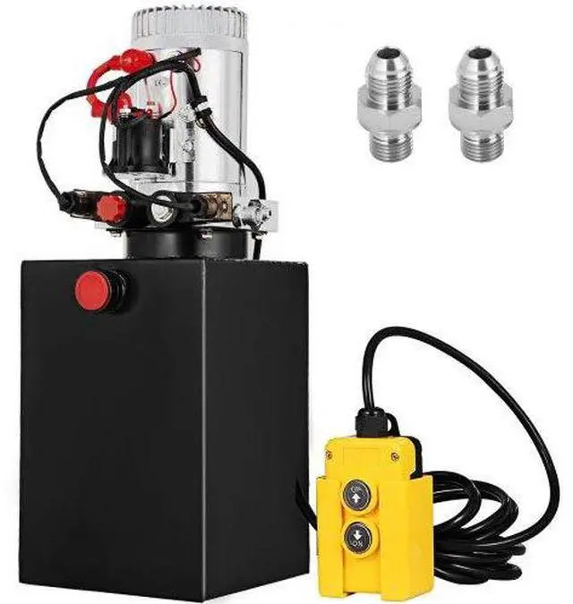 Alt view image 2 of 3 - VEVOR 12 Quart Double Acting Hydraulic Pump Dump Trailer Unit Pack Iron Remote