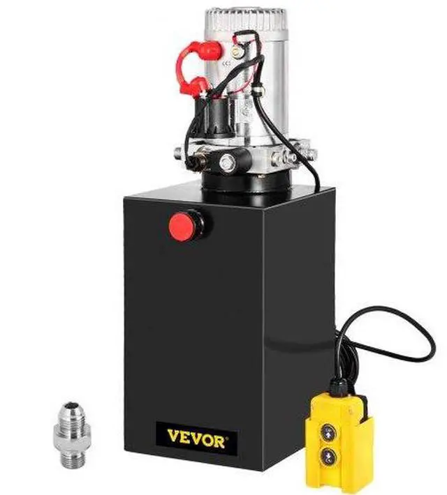 Alt view image 3 of 5 - VEVOR 12 Volt Hydraulic Pump For Dump Trailer 15 Quart Steel Single Acting Lifting