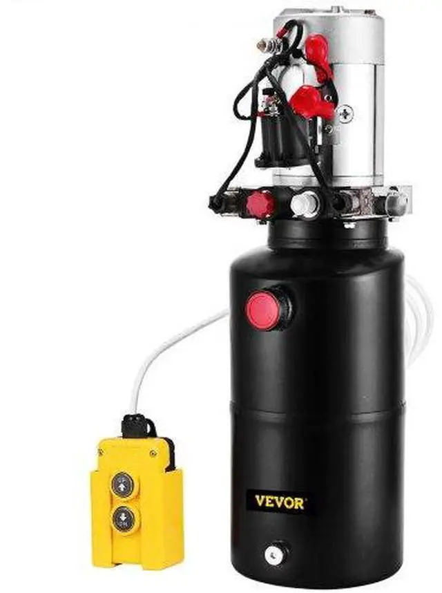 Alt view image 2 of 3 - VEVOR 8 Quart Double Acting Hydraulic Pump Dump Trailer Power Unit Crane Car