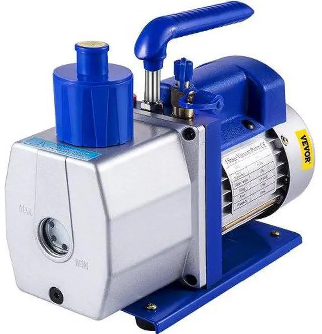 Alt view image 3 of 4 - VEVOR 7 CFM Vacuum Pump Single Stage Rotary Vane 1/2 HP Deep HVAC AC Air Tool Blue New