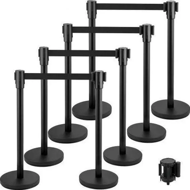 Alt view image 2 of 3 - Vevor Crowd Control Stanchion Stanchion Set 8 Pieces With 6.6 Ft/2 M Black Belt