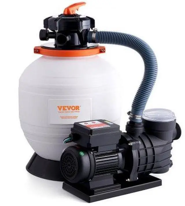 Alt view image 2 of 3 - VEVOR Sand Filter Pump for Above Ground Pools, 14-inch, 3000 GPH, 3/4 HP Swimming Pool Pumps System & Filters Combo Set with 6-Way Multi-Port Valve & Strainer Basket, for Domestic and Commercial Pools
