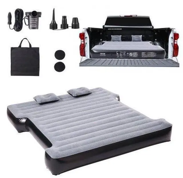 Main image of VEVOR Truck Bed Air Mattress, for 5.5-5.8 ft Full Size Short Truck Beds, Inflatable Air Mattress Camping Bed with 12V Air Pump 2 Pillows, Carry Bag, for Silverado, RAM, F Series, Sierra, Titan, Tundra