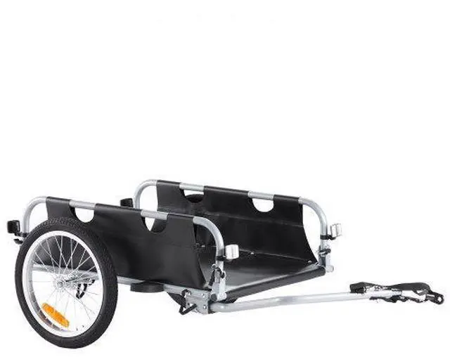 Main image of VEVOR Bike Cargo Trailer, 100 lbs Load Capacity, Heavy-Duty Bicycle Wagon Cart, Foldable Compact Storage & Quick Release with Universal Hitch, 16" Wheels, Safe Reflectors, Fits 22"-28" Bike Wheels
