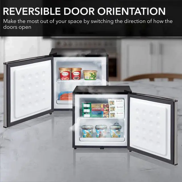 Alt view image 5 of 6 - CUF-112SS Mini, Energy Star Rated Small Upright Freezer with Lock, Stainless Steel -1.1 Cubic Feet