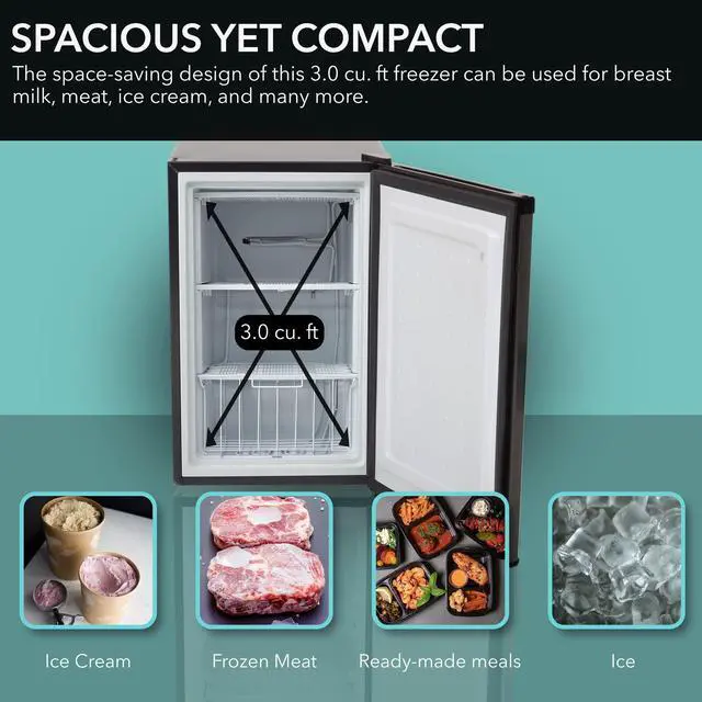 Alt view image 19 of 20 - Whynter 3.0 cu. ft. Energy Star Upright Freezer with Lock - Black