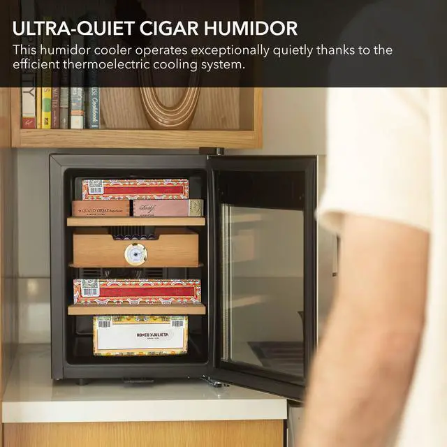 Alt view image 15 of 15 - Whynter Stainless Steel 1.2 cu. ft. Cigar Cooler Humidor