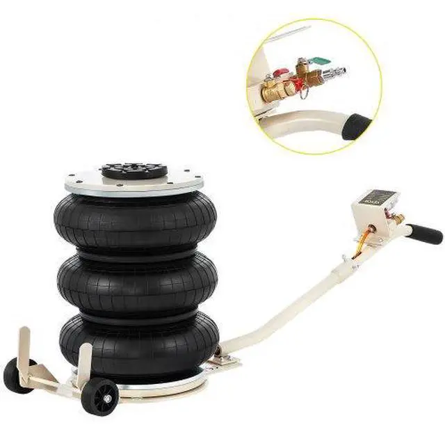 Alt view image 2 of 2 - VEVOR Triple Bag Air Jack Pneumatic Jack 11023lbs Quick Lift 5 Ton Heavy Duty Jacking