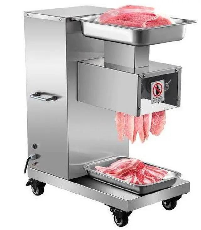 Alt view image 6 of 7 - VEVOR 110v 500kg Output Meat Cutting Machine Meat Cutter Slicer With Blade 750w