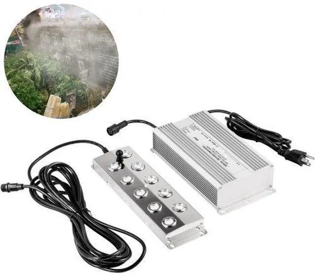 Alt view image 3 of 3 - VEVOR Pond Ultrasonic Mist Maker, Ultrasonic Fogger Humidifier, 10 Head Pond Fogger