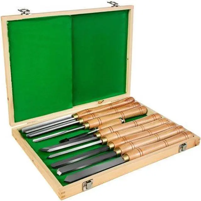 Alt view image 2 of 2 - VEVOR 8pcs/set Wood Lathe Chisel Set Steel Turning Tools High Speed Wood Box