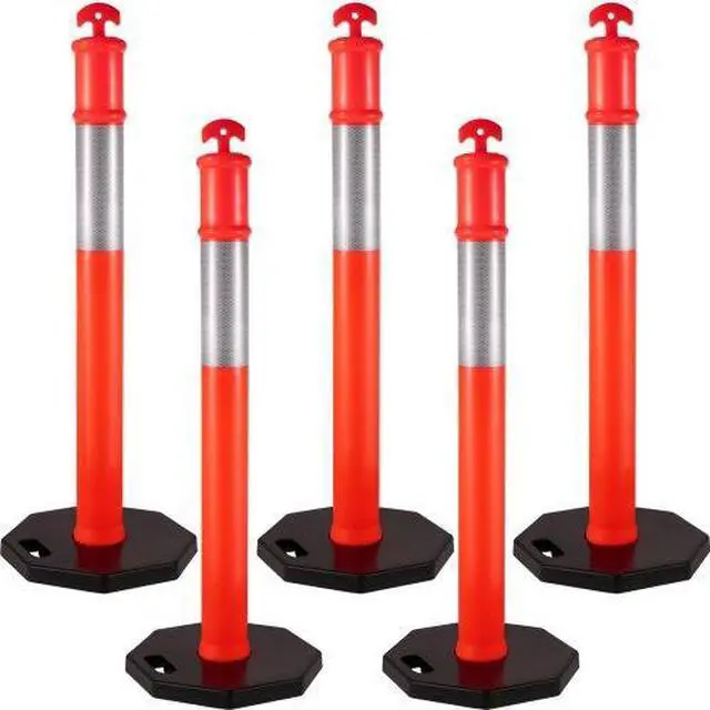 Alt view image 2 of 4 - VEVOR Traffic Cones / 44" Delineator Cones/posts, Box Of 5 Posts, With 11lb Base