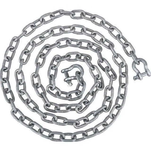 Main image of VEVOR Anchor Chain, 20' x 5/16" Galvanized Steel Chain, 3/8" Anchor Chain Shackle, 11650lbs Anchor Lead Chain Breaking Load, 9460lbs Anchor Chain Shackle Breaking Load, Anchor Chain for Boats
