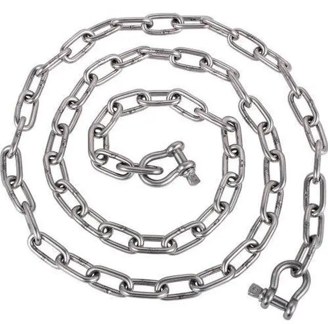 Alt view image 2 of 3 - VEVOR Boat Anchor Chain Stainless Steel Chain 6 Ft 5/16 In Shackles For Boats