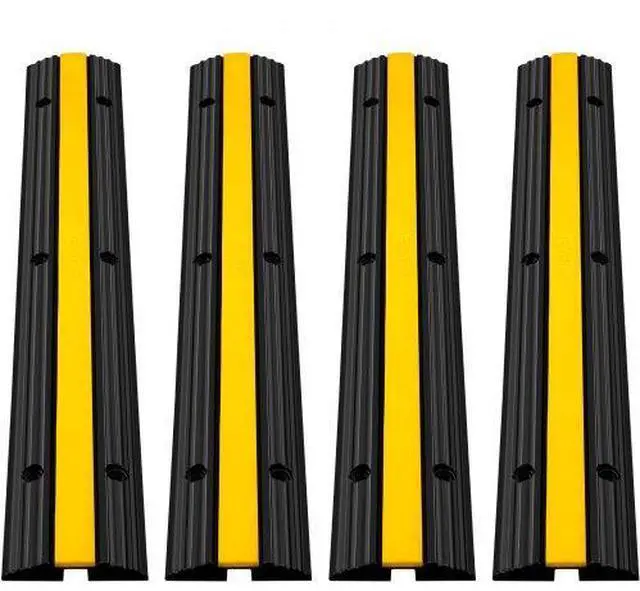 Alt view image 2 of 3 - VEVOR 4 Pack 1 Channel Cable Protector Ramp 22046lbs Wire Hose Cable Cover Speed Bump