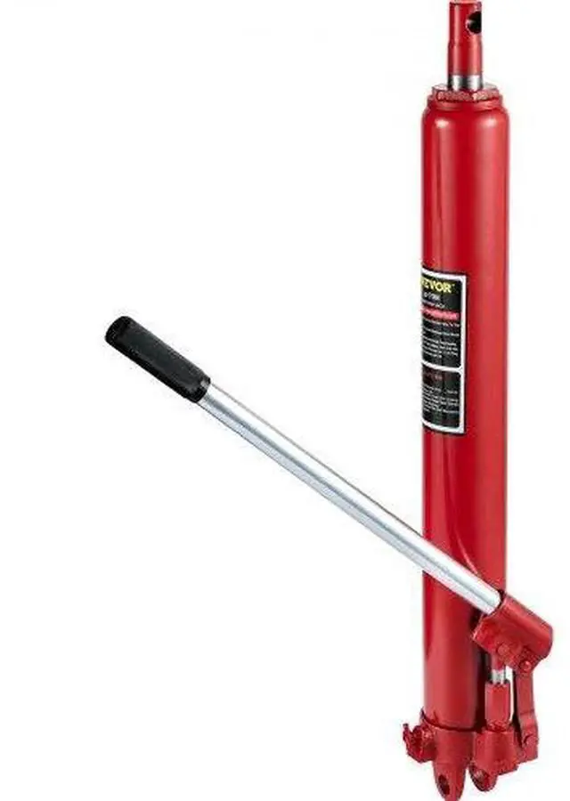 Alt view image 2 of 3 - VEVOR Hydraulic Long Ram Jack, 8 Tons/17363 lbs Capacity, with Single Piston Pump and Clevis Base, Manual Cherry Picker w/Handle, for Garage/Shop Cranes, Engine Lift Hoist, Red