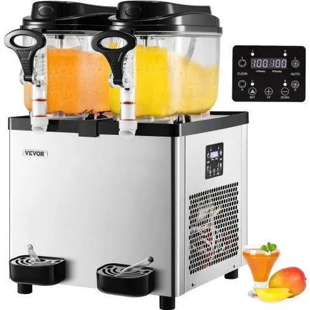 Alt view image 2 of 2 - VEVOR Commercial Slushy Machine, 6 L x 2 Tanks 50 Cups, 700W 110V, Stainless Steel Margarita Smoothie Frozen Drink Maker, Perfect for Supermarkets Cafes Restaurants Bars and Home Use, Silver