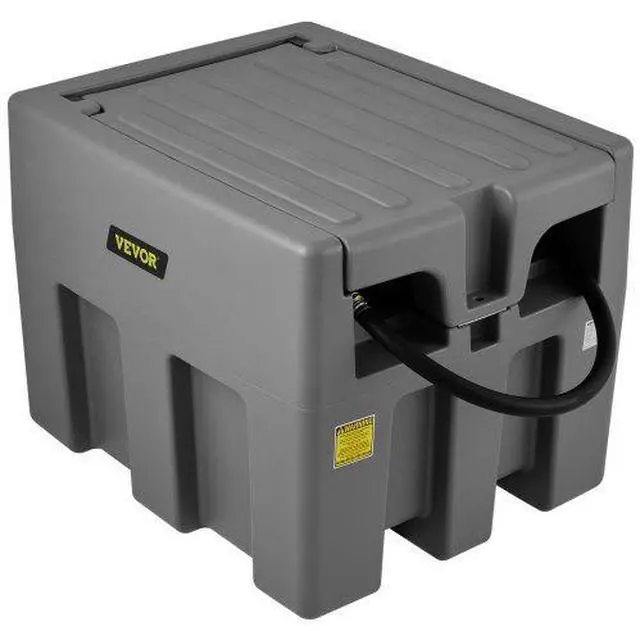 Alt view image 2 of 3 - VEVOR Portable Diesel Tank, 58 Gallon Capacity & 10 GPM Flow Rate, Diesel Fuel Tank with 12V Electric Transfer Pump and 13.1ft Rubber Hose, PE Diesel Transfer Tank for Easy Fuel Transportation,Gray