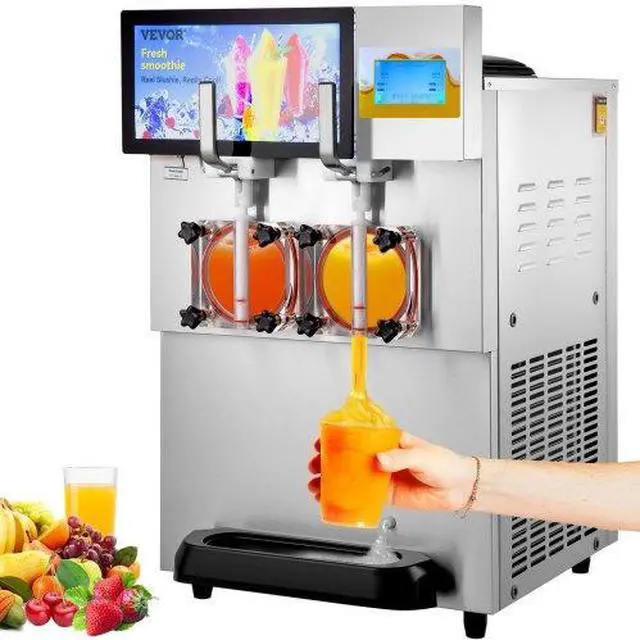 Alt view image 2 of 9 - VEVOR Commercial Slushy Machine, 8L / 2.1 Gal Double Bowl Margarita Machine, 1155W Stainless Steel Margarita Smoothie Frozen Drink Maker, Slushie Machine for Party Cafes Restaurants Bars Home
