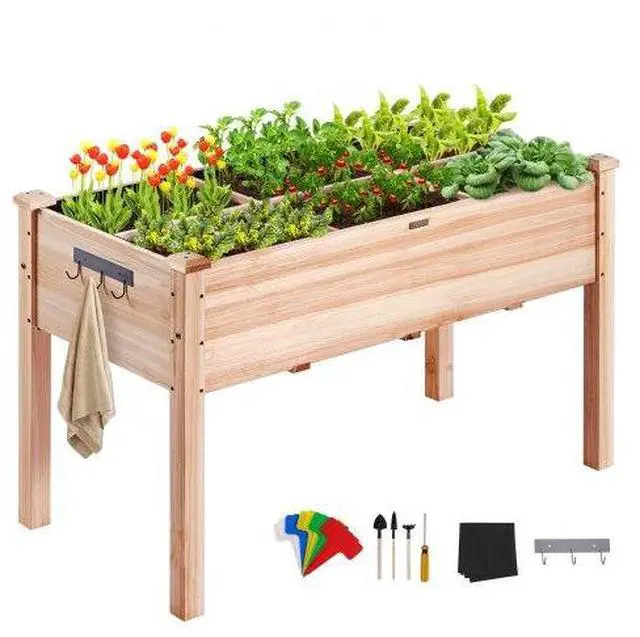 Alt view image 2 of 3 - VEVOR Wooden Raised Garden Bed Planter Box 47.2x22.8x30" Flower Vegetable Herb