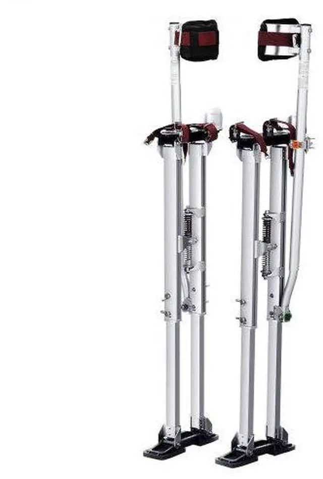 Alt view image 2 of 3 - VEVOR Drywall Stilts, 36''-50'' Adjustable Aluminum Tool Stilts with Protective Knee Pads, Durable and Non-slip Work Stilts for Sheetrock Painting, Walking, Taping, Silver