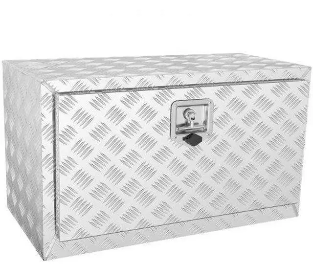 Alt view image 2 of 10 - VEVOR Underbody Truck Box, 30"17"18" Pickup Storage Box, Heavy Duty Aluminum Diamond Plate Tool Box with Lock and Keys, Waterproof Trailer Storage Box with T-Handle Latch for Truck, Van, Trailer