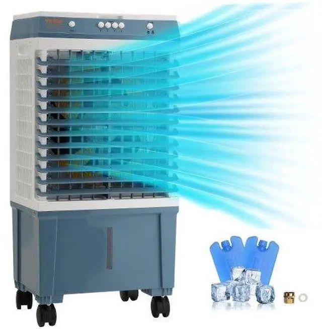 Alt view image 2 of 6 - VEVOR Evaporative Air Cooler, 1400 CFM, 84 Oscillating Swamp Cooler with 3 Speeds Adjustable Control, 5 Gal Portable Air Cooler for 550 Sq.ft, Indoor/Outdoor Use, FCC Listed