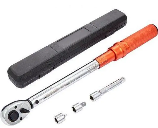 Main image of VEVOR Torque Wrench, 1/2-inch Drive Click Torque Wrench 10-150ft.lb/14-204n.m, Dual-Direction Adjustable Torque Wrench Set, Mechanical Dual Range Scales Torque Wrench Kit with Adapters Extension Rod