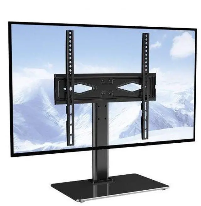 Main image of VEVOR TV Stand Mount, Swivel Universal TV Stand for 32 to 55 inch TVs, Height Adjustable Portable Floor TV Stand with Tempered Glass Base for Bedroom, Living Room