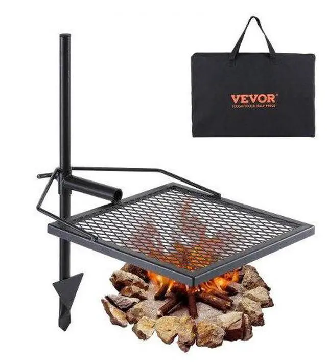 Main image of VEVOR Swivel Campfire Grill, Fire Pit Grill Grate over Fire Pits, Heavy Duty Steel Grill Grates, 360° Adjustable Open Fire Outdoor Cooking Equipment, Portable Camp Fire Racks for Camping Outdoor BBQ