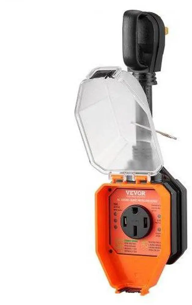 Main image of VEVOR RV Surge Protector, 50 Amp, 4800 Joules RV Voltage Protector Monitor Circuit Analyzer Power Guard, with Surge Protection Waterproof Cover Anti-Theft Lock for RV Camper Trailer, ETL Certified