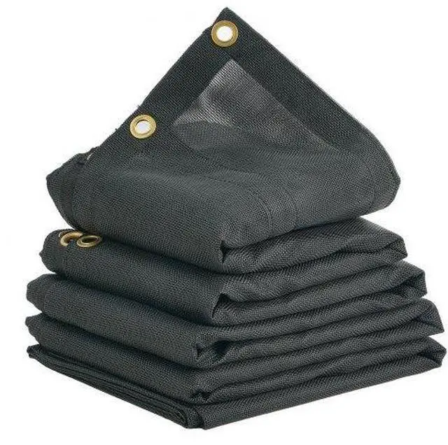 Main image of VEVOR Dump Truck Mesh Tarp, 7 x 18 ft, PVC Coated Black Heavy Duty Cover with 5.5" 18oz Double Pocket, Brass Grommets, Reinforced Double Needle Stitch Webbing Fits Manual or Electric Dump Truck System
