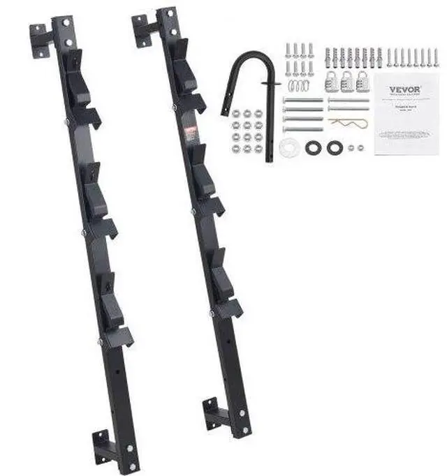 Main image of VEVOR Trimmer Rack, 3 Place Weeder Trimmer Rack, Trim Holder Trailer Rack with Zinc Alloy Password Lock, Wall-mounted or Mount on Enclosed Trailer Landscape Weed Eater, Pair