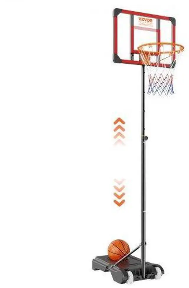 Main image of VEVOR Basketball Hoop, 5-7 ft Adjustable Height Portable Backboard System, 28 inch Basketball Hoop & Goal, Kids & Adults Basketball Set with Wheels, Stand, and Fillable Base, for Outdoor/Indoor