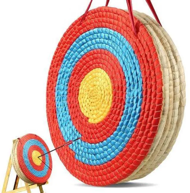 Main image of VEVOR Archery Target, 5 Layers 20" Arrow Target, Traditional Solid Straw Round Archery Target Shooting Bow, Hand-Made Arrows Target, Coloured Rope Target for Backyard Outdoor Hunting Shooting Practice