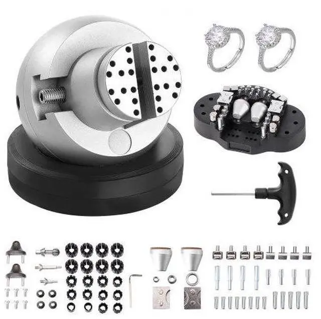 Main image of VEVOR Ball Vise, 5" Engraving Setting Tool, 360° Rotation Engraving Block Vise, 69 PCS Attachment Jewelry Engraving Block Tools Standard Block for Gemstone Inlay and Small-Scale Engraving