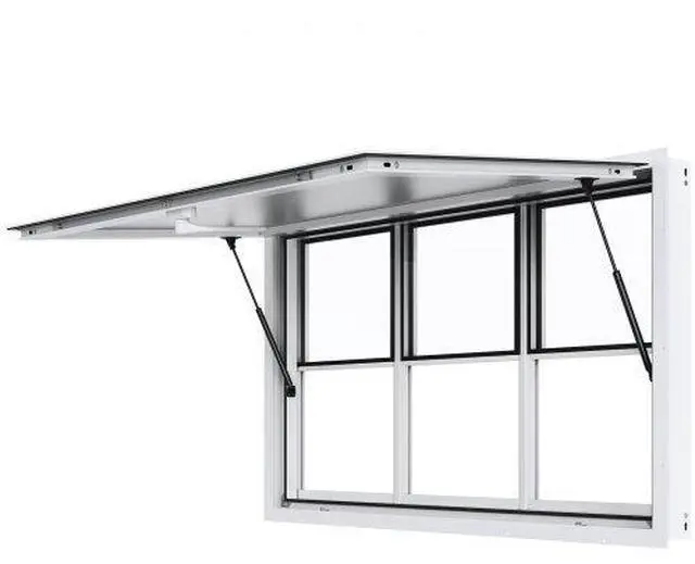 Main image of VEVOR Concession Window 60"x36", Aluminum Alloy Food Truck Service Window with Vertical Lifting Windows & Awning Door & Drag Hook, Up to 85 Degrees Serving Window for Food Trucks Concession Trailers